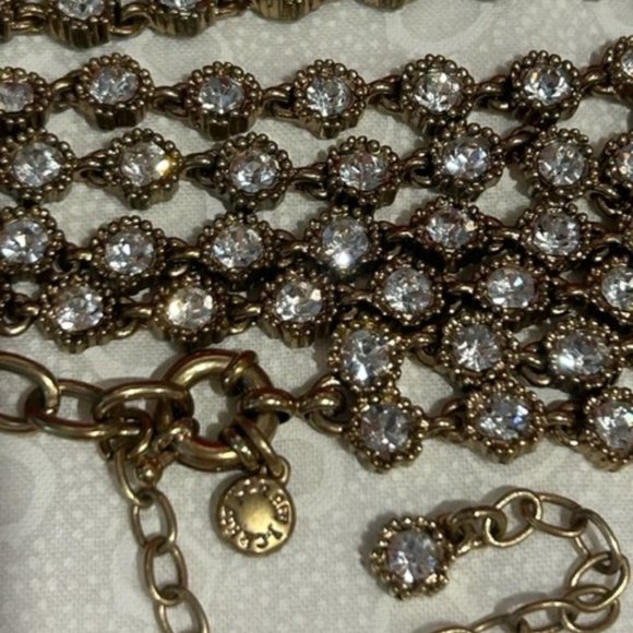 J. CREW 2-Strand Gold Rhinestone NECKLACE - Picture 9 of 10